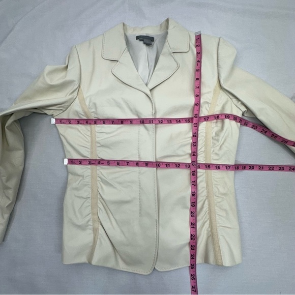 ECCOCI women’s Size 14 Cream/ivory Leather Jacket - Picture 8 of 11